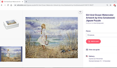 Girl And Ocean Bestselling Artwork on Jigsaw Puzzle Now 